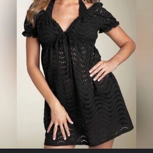 La Blanca boho classic beach spring Swimwear Cover-ups mini dress eyelet coastal